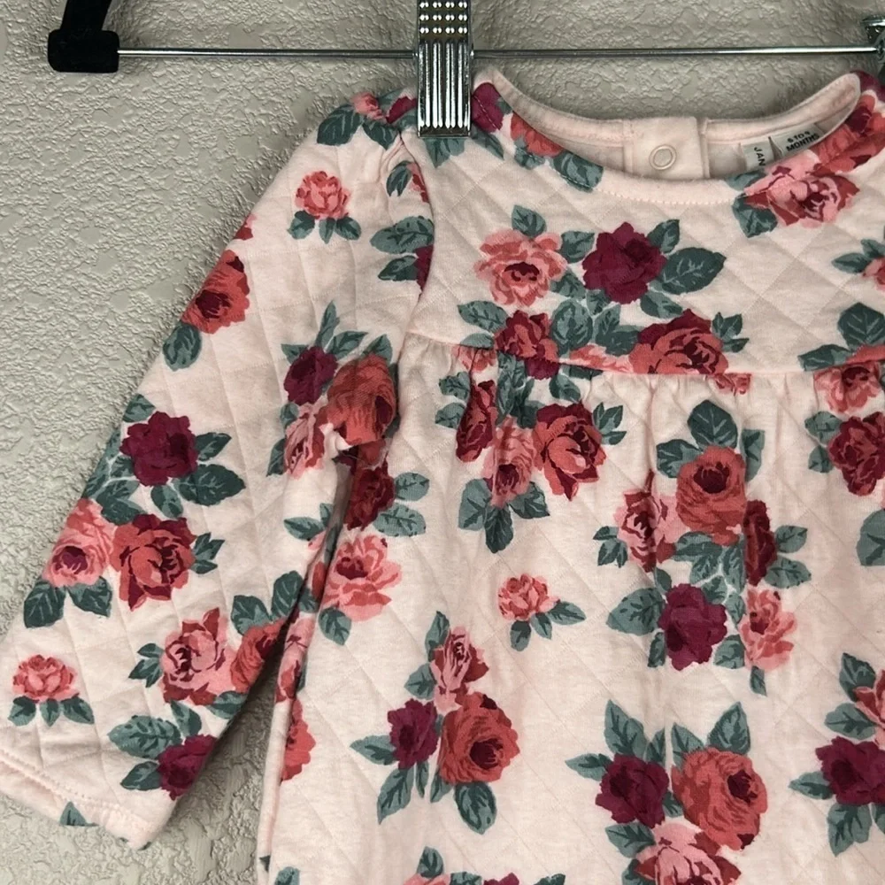 Janie‎ and Jack Baby Girl Floral One Piece Comfy Pajamas Size 6-9 Months